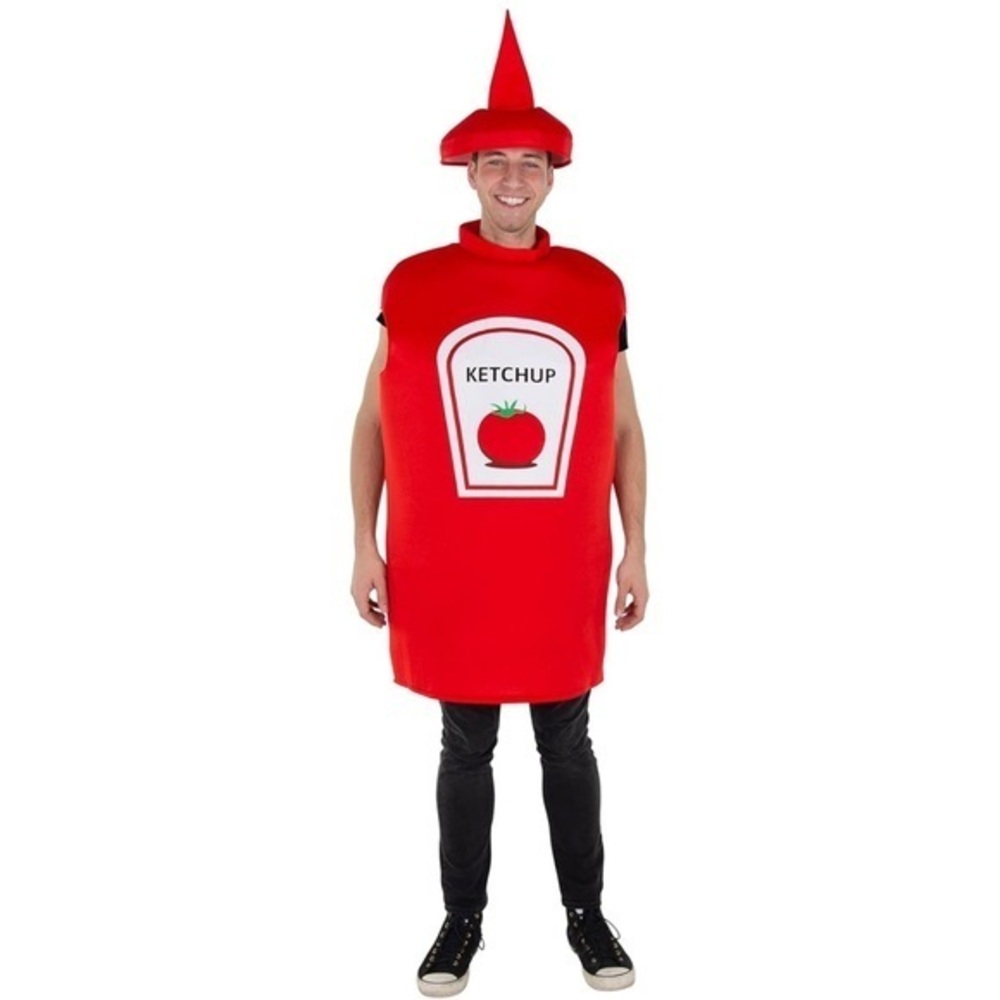 DRESS UP AMERICA Ketchup Bottle Halloween Costume Tomato Ketchup Unisex Adult
